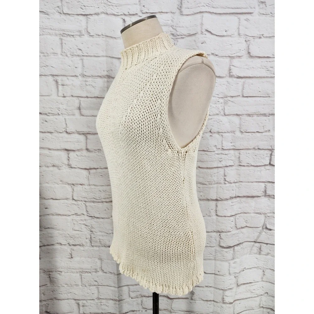 Vintage Knit Linen Blend Sweater Old Money Coastal Minimalist Willi Smith Large